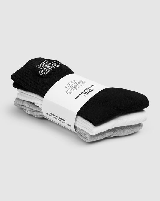 Cloud Logo Cushioned Crew Socks 3-Pack (Multicolor)