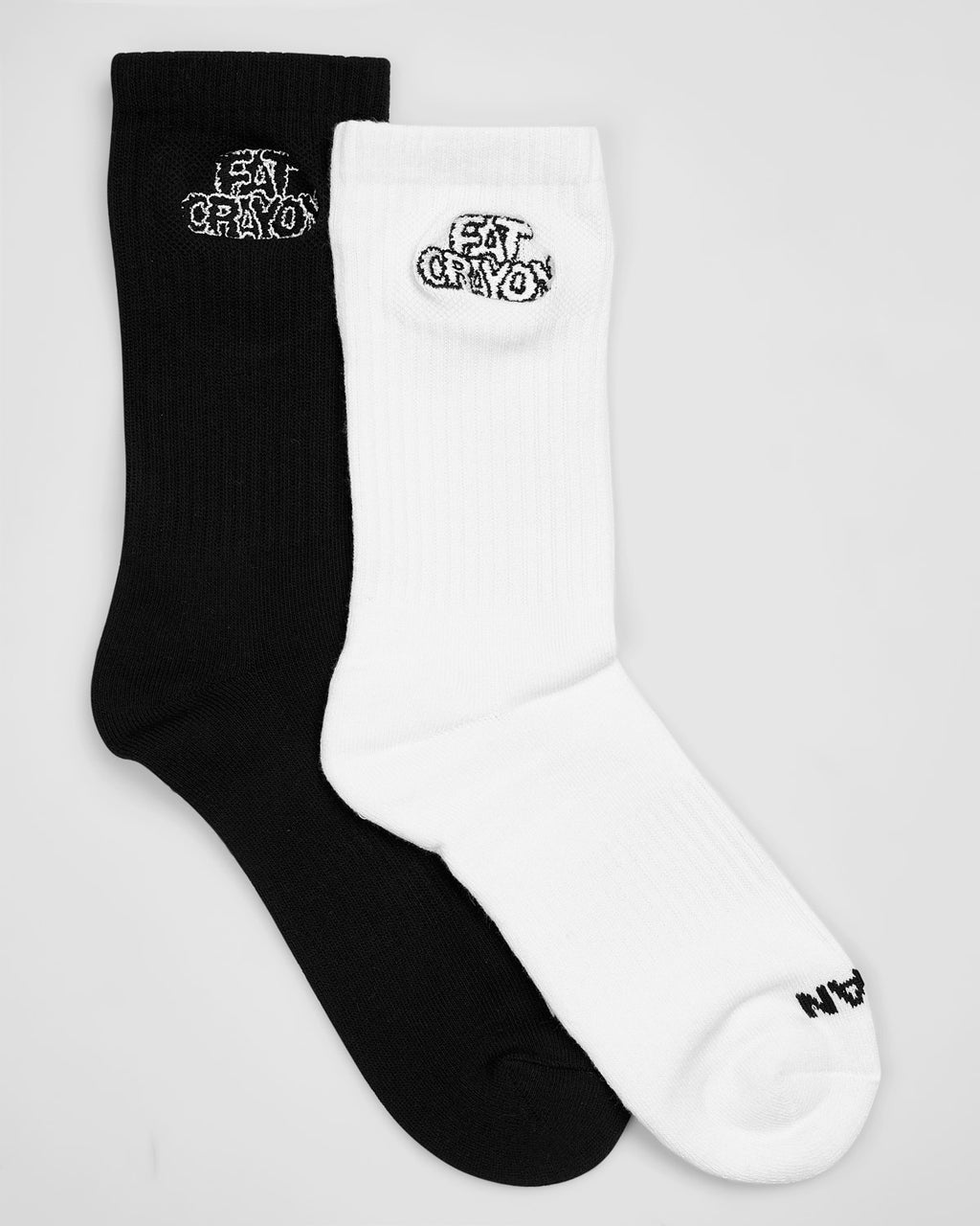 Bon Siman Cushioned Crew Socks 2-Pack (White/Black)