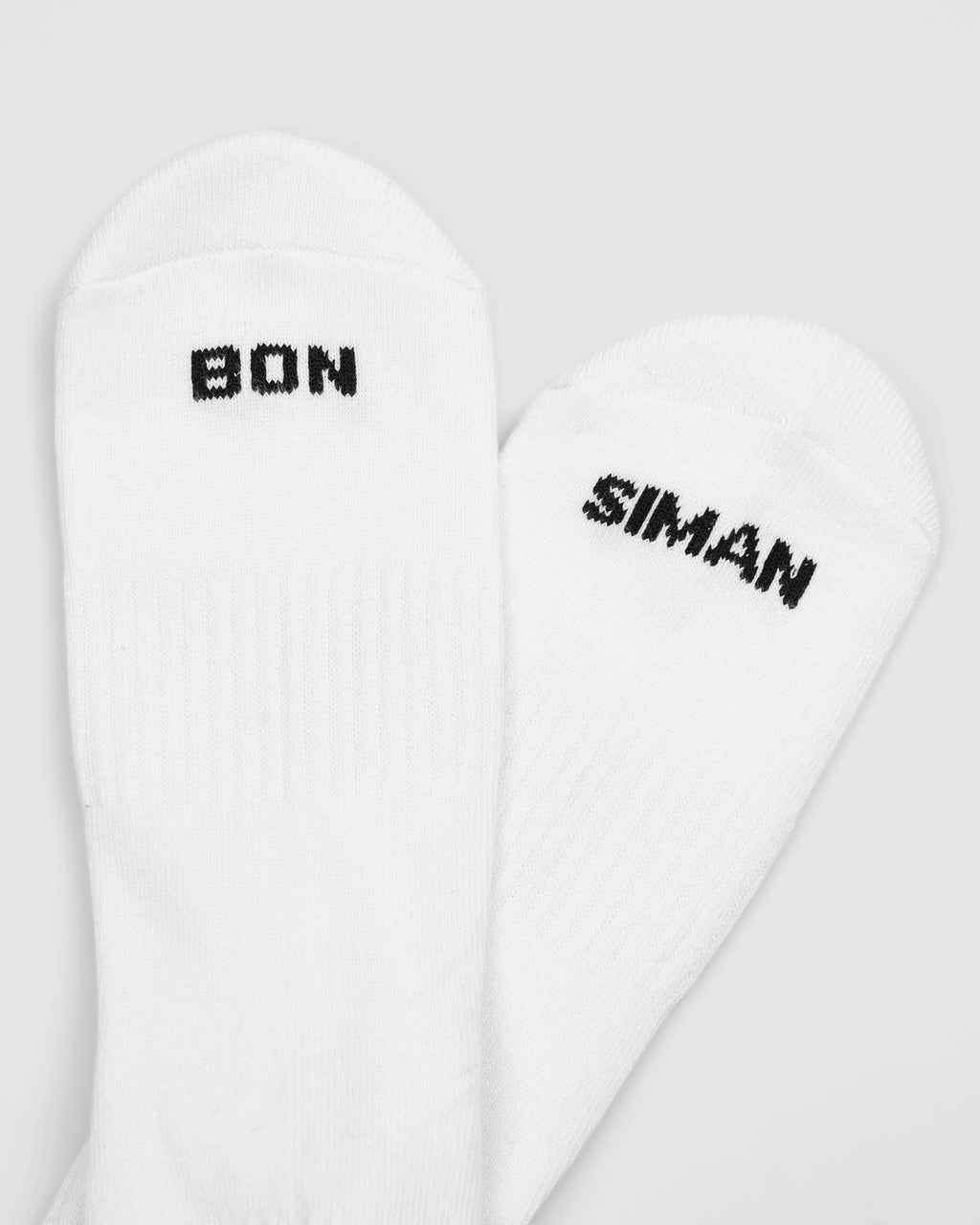 Bon Siman Cushioned Crew Socks 2-Pack (White/Black)