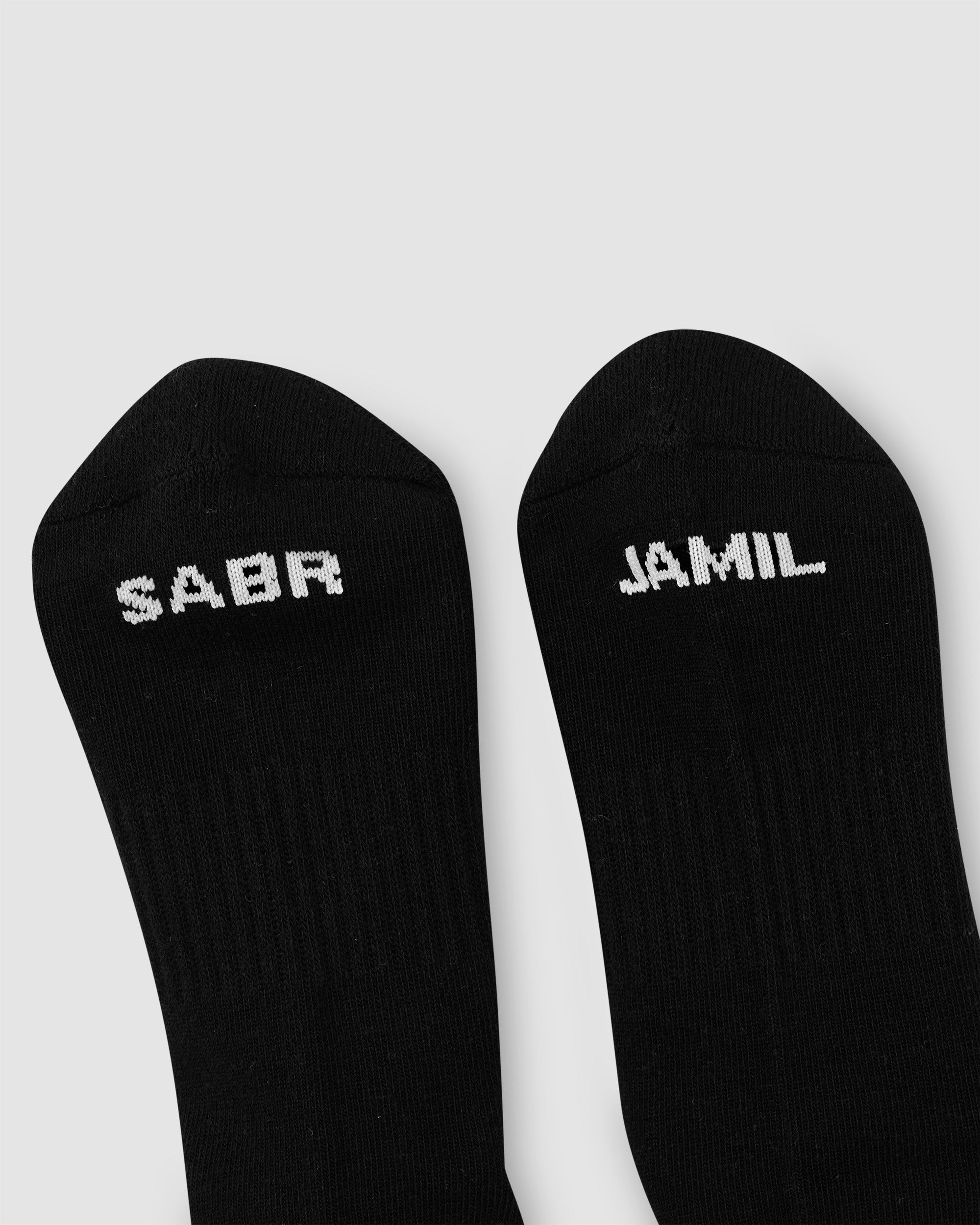 Sabr Jamil Cushioned Crew Socks 2-Pack (White/Black)