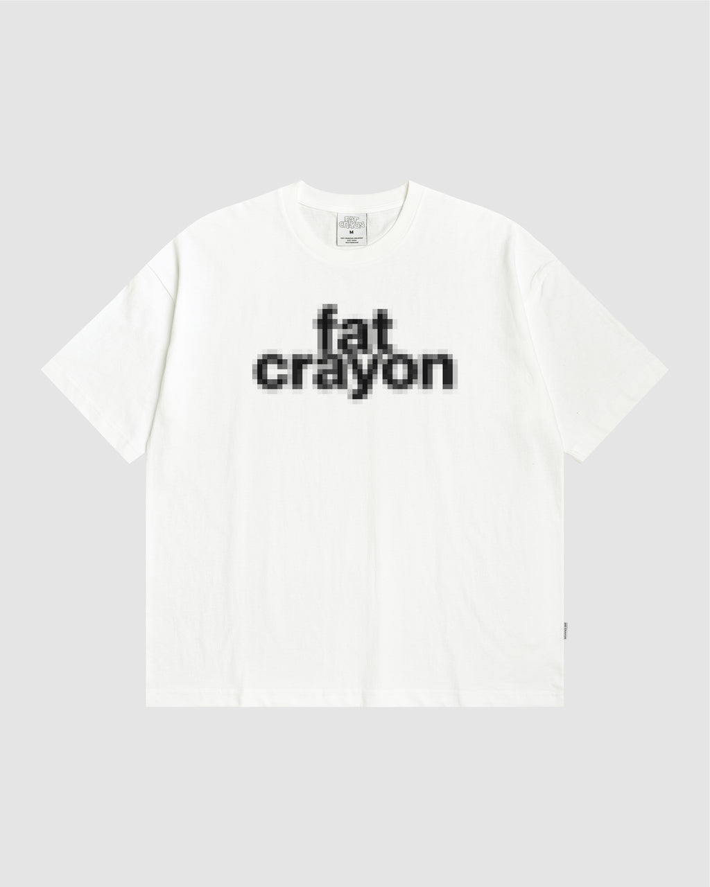 Pixelated Script Logo Tee (Rice White/ Black/Grey)