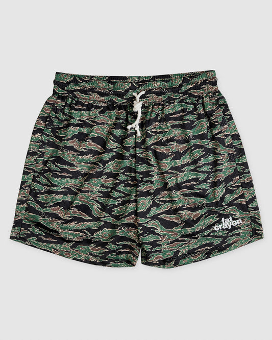 Script Logo Mesh Short (Tiger Camo/ White)