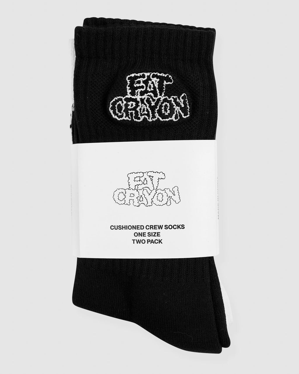 Bon Siman Cushioned Crew Socks 2-Pack (White/Black)