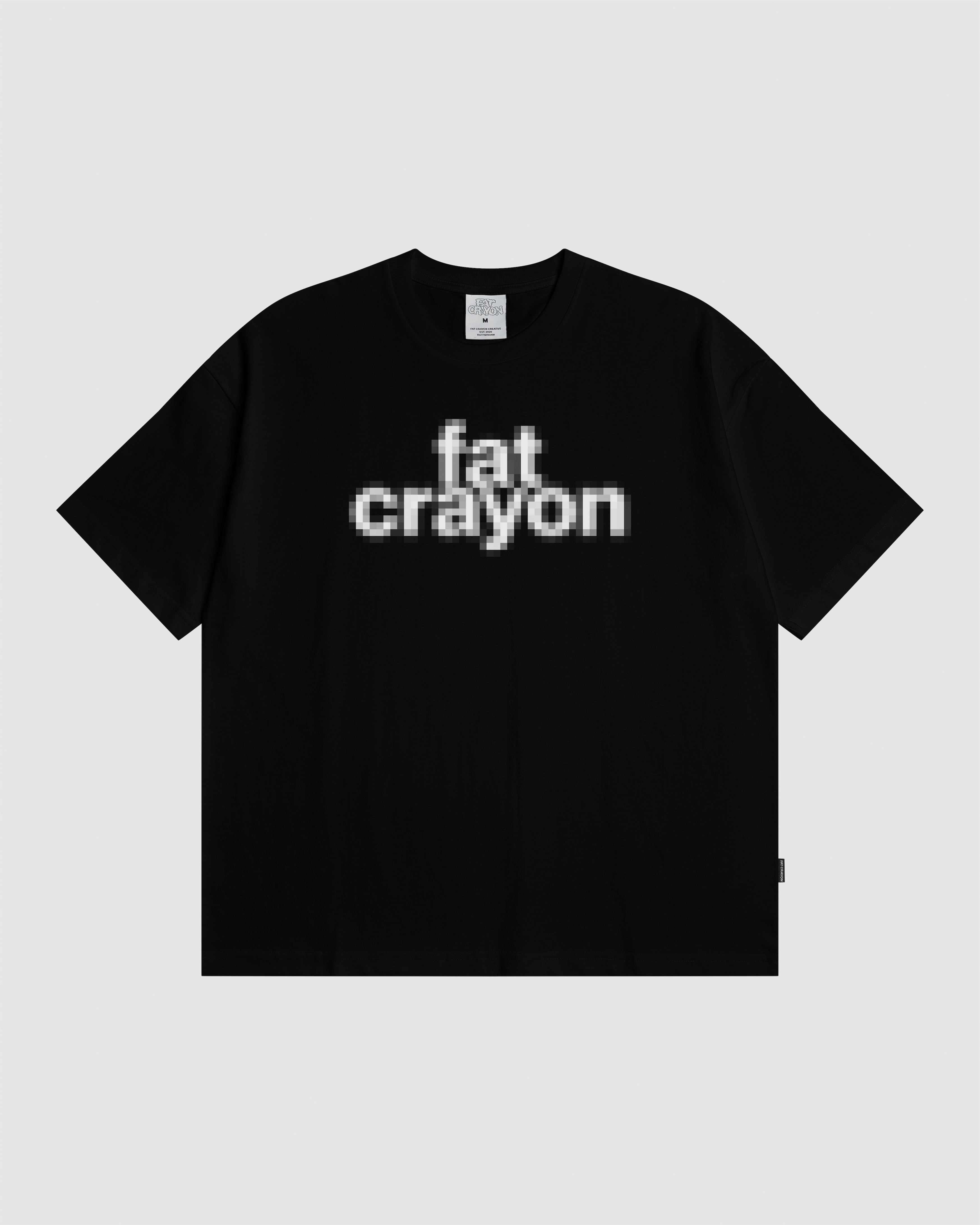 Pixelated Script Logo Tee (Black/White)