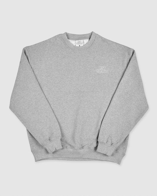 Cloud Logo Heavy Cotton Sweater (Heather Grey/White)