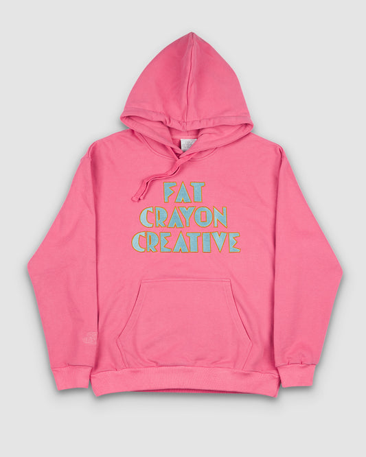 Fat Crayon Creative Ancient Doodle Hoodie (Cotton Candy Pink/Baby Blue)